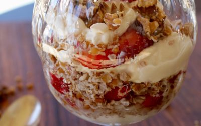 Breakfast simplified: Strawberry Bulgur Yogurt Parfait