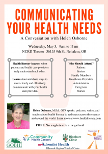 Communicating Your Health Needs – A Conversation with Helen Osborne