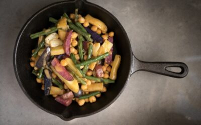 Roasted Potatoes & Green Beans with Mustard Drizzle